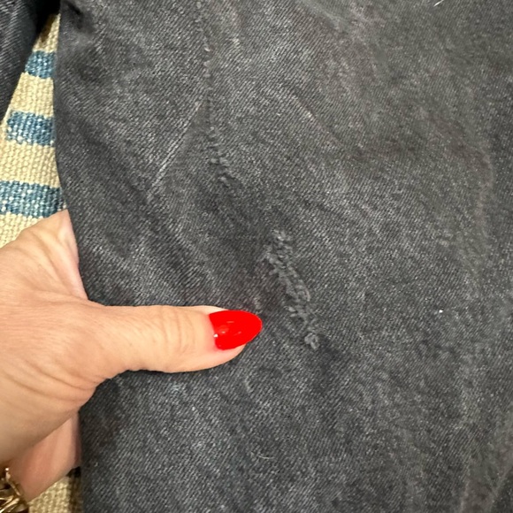 Agolde Riley High Rise Straight Crop Jeans Panoramic Black Wash Denim - Picture 9 of 14